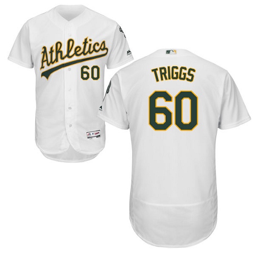 Athletics #60 Andrew Triggs White Flexbase Authentic Collection Stitched MLB Jersey Athletics #60 Andrew Triggs White Flexbase Authentic Collection Stitched MLB Jersey