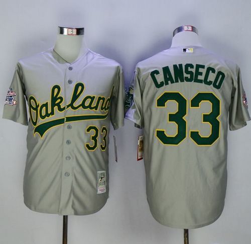 Mitchell And Ness Athletics #33 Jose Canseco Grey Throwback Stitched MLB Jersey Mitchell And Ness Athletics #33 Jose Canseco Grey Throwback Stitched MLB Jersey