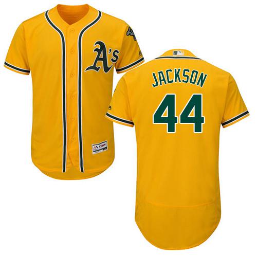 Athletics #44 Reggie Jackson Gold Flexbase Authentic Collection Stitched MLB Jersey Athletics #44 Reggie Jackson Gold Flexbase Authentic Collection Stitched MLB Jersey