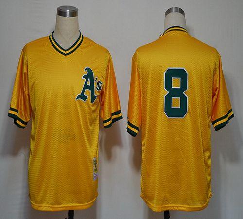 Mitchell And Ness Athletics #8 Joe Morgan Yellow Stitched MLB Jersey Mitchell And Ness Athletics #8 Joe Morgan Yellow Stitched MLB Jersey