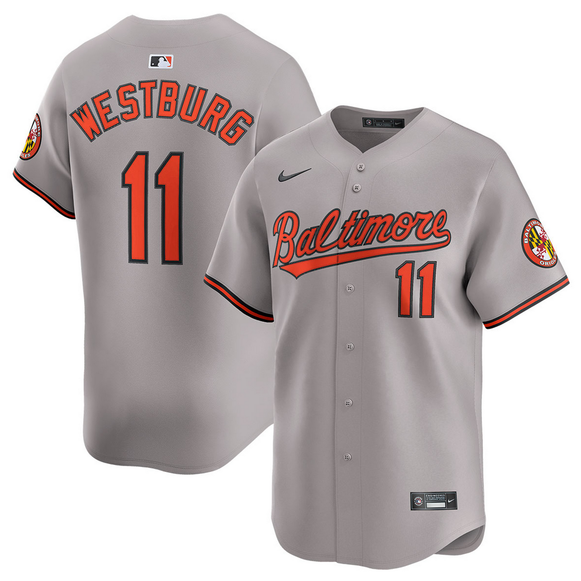 Men's Baltimore Orioles #11 Jordan Westburg Grey 2025 Limited Cool Base Stitched Baseball Jersey Men's Baltimore Orioles #11 Jordan Westburg Grey 2025 Limited Cool Base Stitched Baseball Jersey