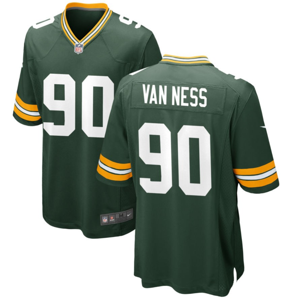Men's Green Bay Packers #90 Lukas Van Ness Green Stitched Game Jersey Men's Green Bay Packers #90 Lukas Van Ness Green Stitched Game Jersey