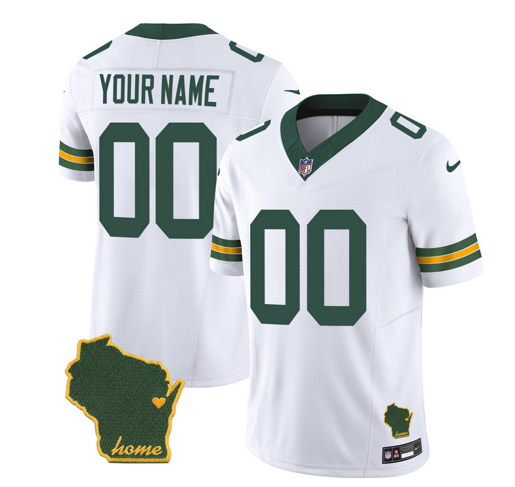 Men's Green Bay Packers ACTIVE PLAYER Custom White 2023 F.U.S.E. Home Patch Vapor Untouchable Limited Stitched Jersey Men's Green Bay Packers ACTIVE PLAYER Custom White 2023 F.U.S.E. Home Patch Vapor Untouchable Limited Stitched Jersey
