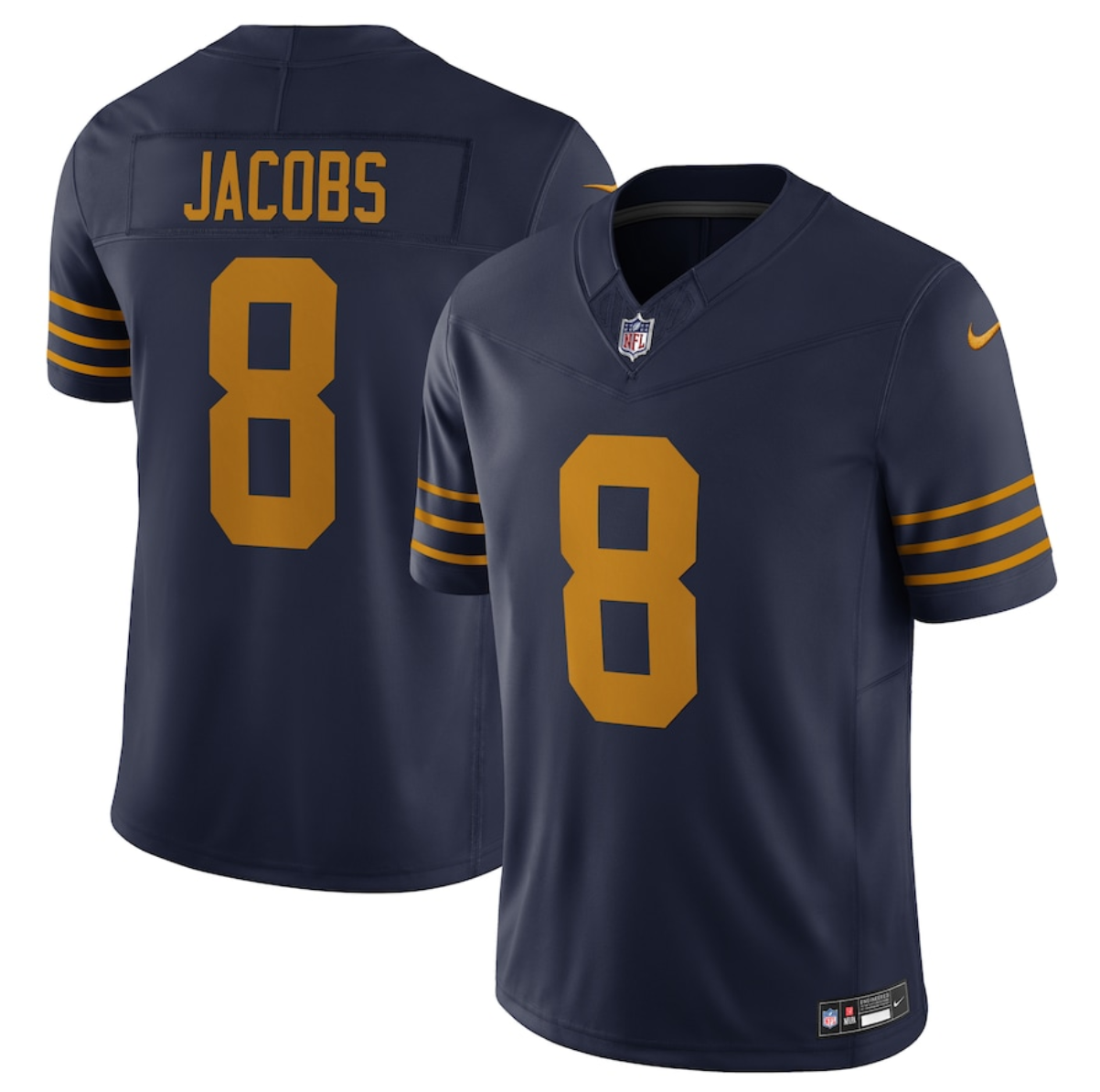 Men's Green Bay Packers #8 Josh Jacobs Navy The 1923 Classic Vapor F.U.S.E. Limited Stitched Football Jersey