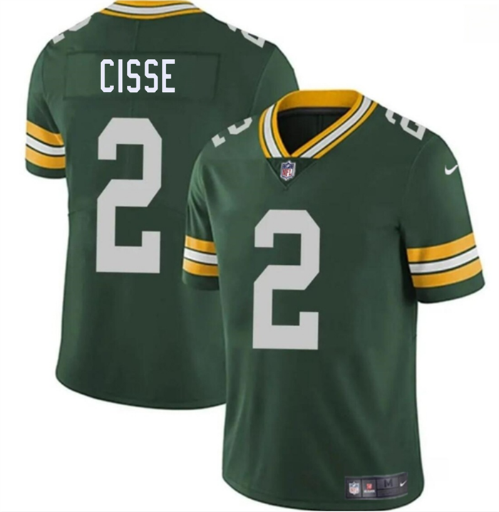 Men's Green Bay Packers #2 Brandon Cisse Green 2026 Draft Vapor Untouchable Limited Stitched Football Jersey