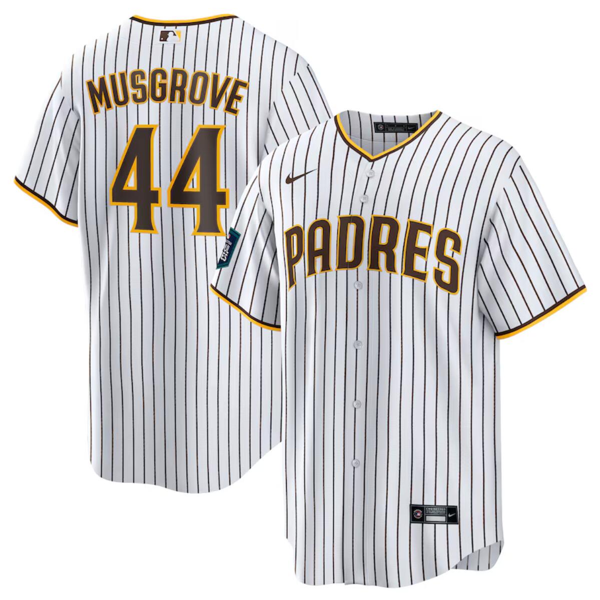 Men's San Diego Padres #44 Joe Musgrove White 2024 World Tour Seoul Series Home Stitched Baseball Jersey Men's San Diego Padres #44 Joe Musgrove White 2024 World Tour Seoul Series Home Stitched Baseball Jersey