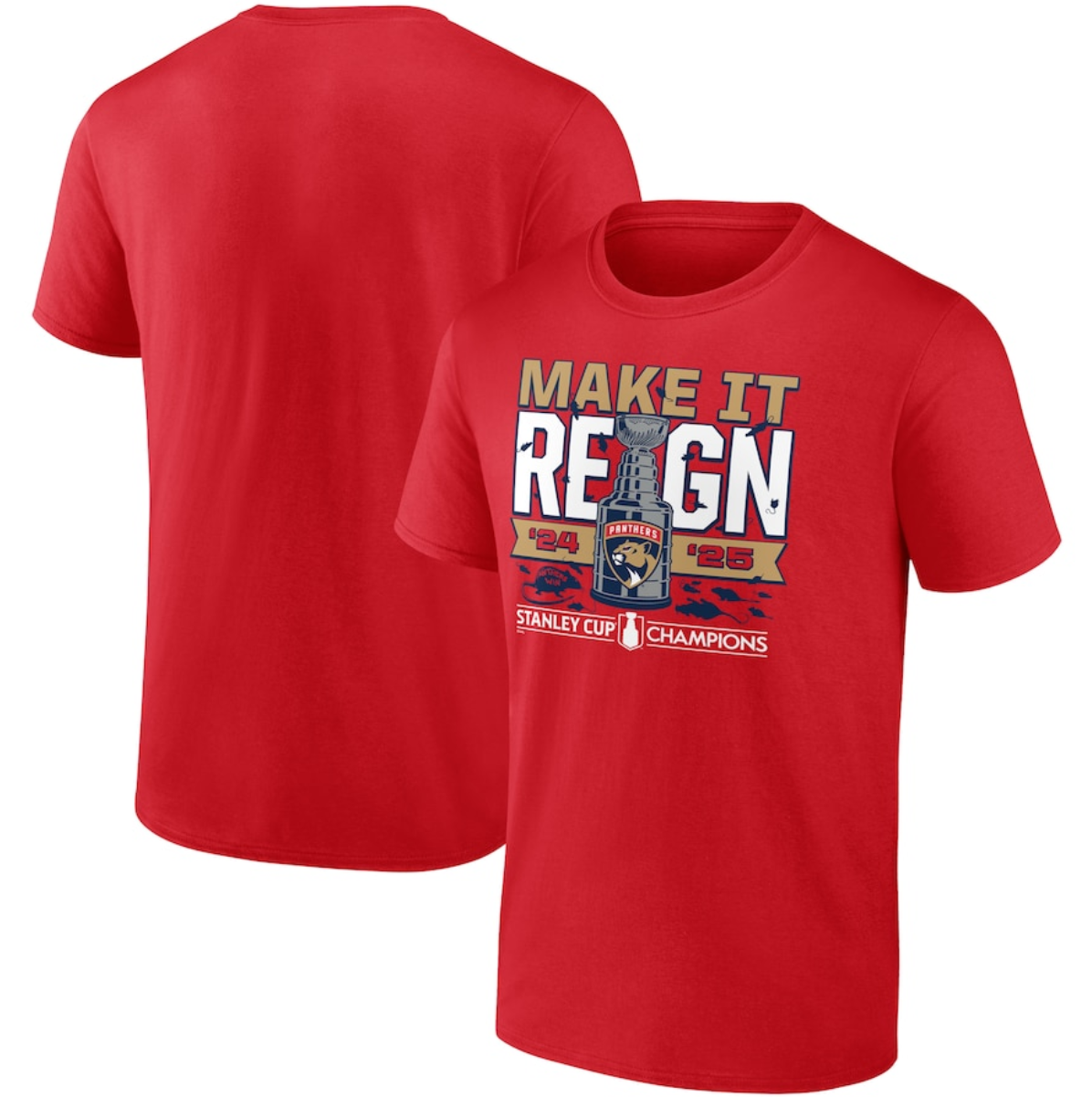 Men's Florida Panthers Red Back-To-Back Stanley Cup Champions Local T-Shirt Men's Florida Panthers Red Back-To-Back Stanley Cup Champions Local T-Shirt