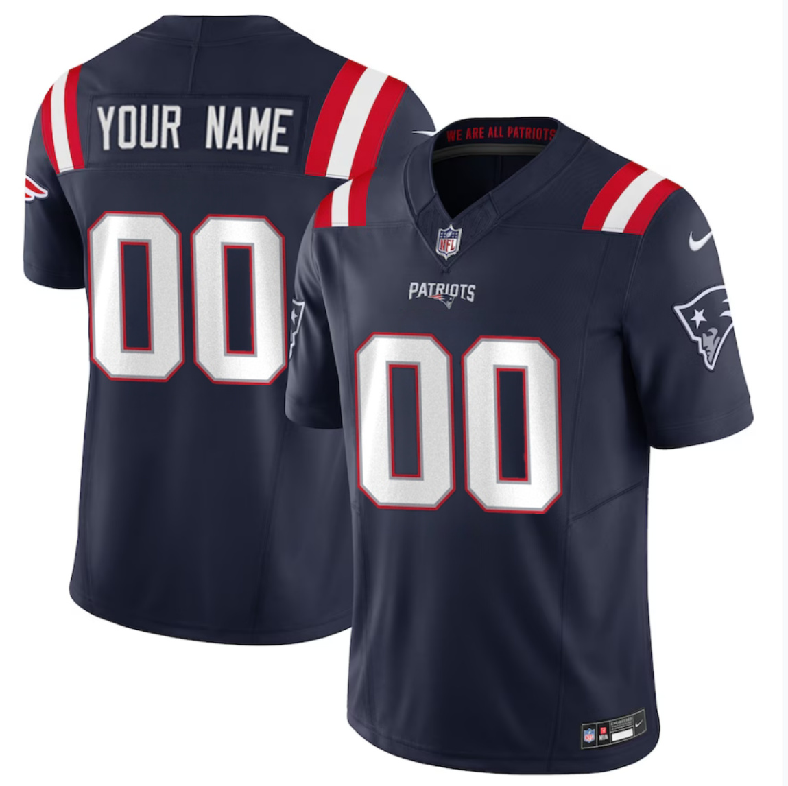 Men's New England Patriots Active Player Custom Navy 2023 F.U.S.E Alternate Vapor Untouchable Limited Stitched Football Jersey Men's New England Patriots Active Player Custom Navy 2023 F.U.S.E Alternate Vapor Untouchable Limited Stitched Football Jersey