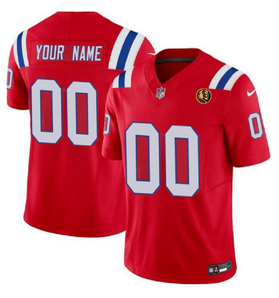 Men's New England Patriots Active Player Custom Red 2023 F.U.S.E. With John Madden Patch Vapor Limited Stitched Football Jersey Men's New England Patriots Active Player Custom Red 2023 F.U.S.E. With John Madden Patch Vapor Limited Stitched Football Jersey