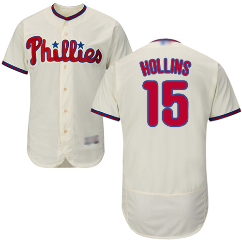 Phillies #15 Dave Hollins Cream Flexbase Authentic Collection Stitched MLB Jersey Phillies #15 Dave Hollins Cream Flexbase Authentic Collection Stitched MLB Jersey
