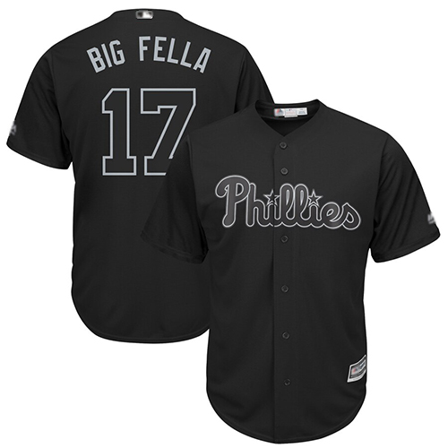 Phillies #17 Rhys Hoskins Black 