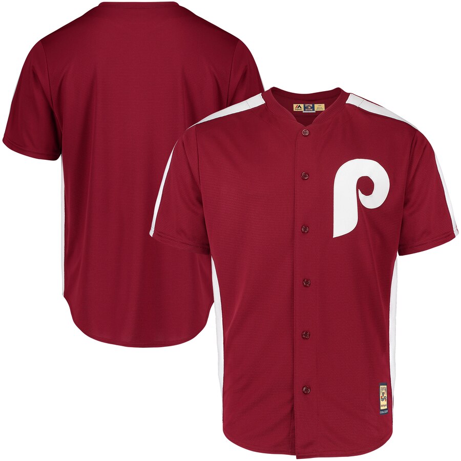 Philadelphia Phillies Blank Majestic 1979 Saturday Night Special Cool Base Cooperstown Team Jersey Maroon Philadelphia Phillies Blank Majestic 1979 Saturday Night Special Cool Base Cooperstown Team Jersey Maroon