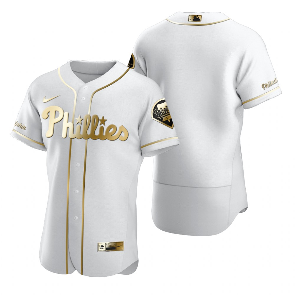 Philadelphia Phillies Blank White Nike Men's Authentic Golden Edition MLB Jersey Philadelphia Phillies Blank White Nike Men's Authentic Golden Edition MLB Jersey