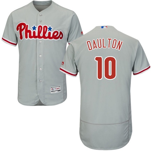 Phillies #10 Darren Daulton Grey Flexbase Authentic Collection Stitched MLB Jersey Phillies #10 Darren Daulton Grey Flexbase Authentic Collection Stitched MLB Jersey