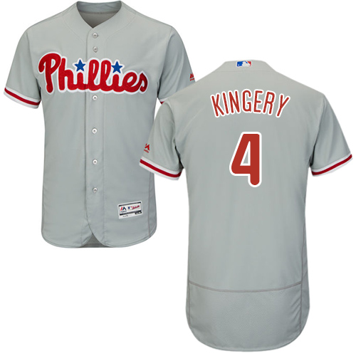 Phillies #4 Scott Kingery Grey Flexbase Authentic Collection Stitched MLB Jersey Phillies #4 Scott Kingery Grey Flexbase Authentic Collection Stitched MLB Jersey