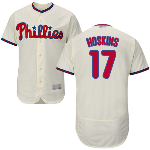 Phillies #17 Rhys Hoskins Cream Flexbase Authentic Collection Stitched MLB Jersey Phillies #17 Rhys Hoskins Cream Flexbase Authentic Collection Stitched MLB Jersey