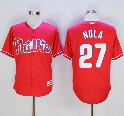 Phillies #27 Aaron Nola Red New Cool Base Stitched MLB Jersey Phillies #27 Aaron Nola Red New Cool Base Stitched MLB Jersey