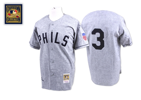 Mitchell And Ness 1942 Phillies #3 Chuck Klein Grey Stitched MLB Jersey Mitchell And Ness 1942 Phillies #3 Chuck Klein Grey Stitched MLB Jersey