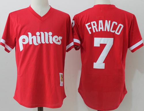 Mitchell And Ness Phillies #7 Maikel Franco Red Throwback Stitched MLB Jersey Mitchell And Ness Phillies #7 Maikel Franco Red Throwback Stitched MLB Jersey