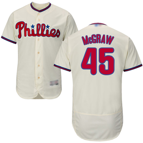 Phillies #45 Tug McGraw Cream Flexbase Authentic Collection Stitched MLB Jersey Phillies #45 Tug McGraw Cream Flexbase Authentic Collection Stitched MLB Jersey