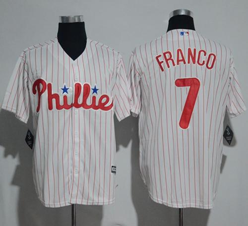 Phillies #7 Maikel Franco White(Red Strip) New Cool Base Stitched MLB Jersey Phillies #7 Maikel Franco White(Red Strip) New Cool Base Stitched MLB Jersey