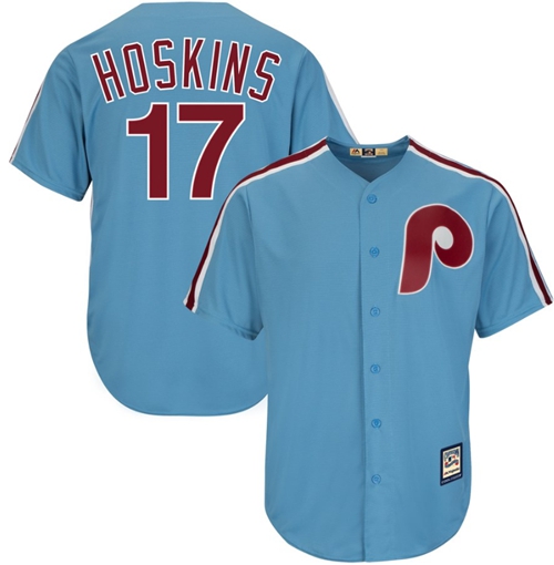 Phillies #17 Rhys Hoskins Light Blue New Cool Base Cooperstown Stitched MLB Jersey