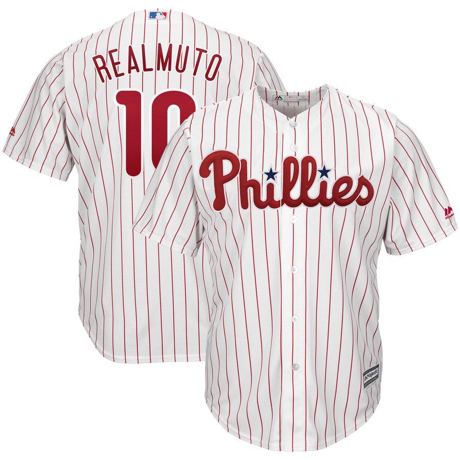 Philadelphia Phillies #10 JT Realmuto Majestic Home Cool Base Player Jersey White Philadelphia Phillies #10 JT Realmuto Majestic Home Cool Base Player Jersey White