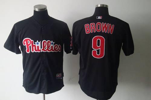 Phillies #9 Domonic Brown Black Stitched MLB Jersey Phillies #9 Domonic Brown Black Stitched MLB Jersey