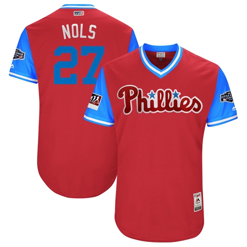 Phillies #27 Aaron Nola Red 