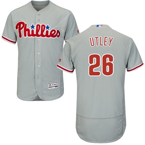 Phillies #26 Chase Utley Grey Flexbase Authentic Collection Stitched MLB Jersey Phillies #26 Chase Utley Grey Flexbase Authentic Collection Stitched MLB Jersey