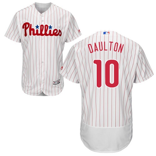 Phillies #10 Darren Daulton White(Red Strip) Flexbase Authentic Collection Stitched MLB Jersey Phillies #10 Darren Daulton White(Red Strip) Flexbase Authentic Collection Stitched MLB Jersey