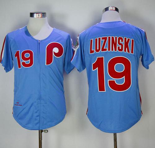 Mitchell and Ness 1980 Phillies #19 Greg Luzinski Stitched Blue Throwback MLB Jersey Mitchell and Ness 1980 Phillies #19 Greg Luzinski Stitched Blue Throwback MLB Jersey