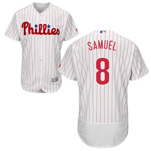 Phillies #8 Juan Samuel White(Red Strip) Flexbase Authentic Collection Stitched MLB Jersey Phillies #8 Juan Samuel White(Red Strip) Flexbase Authentic Collection Stitched MLB Jersey