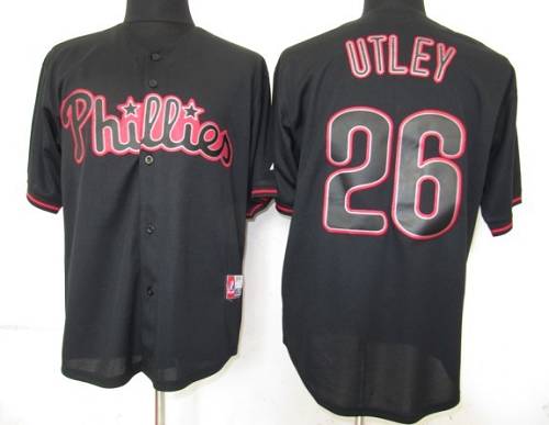 Phillies #26 Chase Utley Black Fashion Stitched MLB Jersey Phillies #26 Chase Utley Black Fashion Stitched MLB Jersey