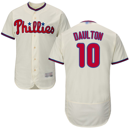 Phillies #10 Darren Daulton Cream Flexbase Authentic Collection Stitched MLB Jersey Phillies #10 Darren Daulton Cream Flexbase Authentic Collection Stitched MLB Jersey