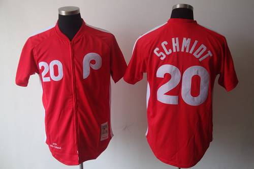 Mitchell And Ness Phillies #20 Mike Schmidt Red Stitched MLB Jersey Mitchell And Ness Phillies #20 Mike Schmidt Red Stitched MLB Jersey