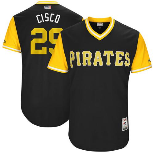 Pirates #29 Francisco Cervelli Black "Cisco" Players Weekend Authentic Stitched MLB Jersey Pirates #29 Francisco Cervelli Black "Cisco" Players Weekend Authentic Stitched MLB Jersey