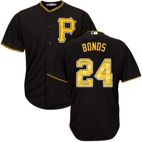 Pirates #24 Barry Bonds Black Team Logo Fashion Stitched MLB Jersey Pirates #24 Barry Bonds Black Team Logo Fashion Stitched MLB Jersey