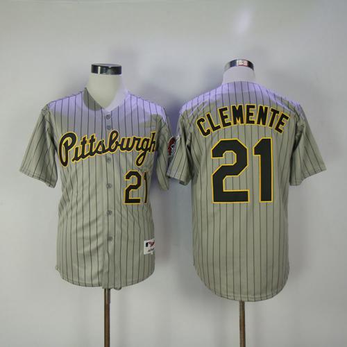 Pirates #21 Roberto Clemente Grey Strip 1997 Turn Back The Clock Stitched MLB Jersey Pirates #21 Roberto Clemente Grey Strip 1997 Turn Back The Clock Stitched MLB Jersey