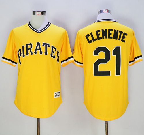 Pirates #21 Roberto Clemente Gold New Cool Base Stitched MLB Jersey Pirates #21 Roberto Clemente Gold New Cool Base Stitched MLB Jersey