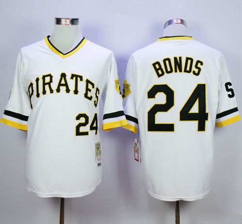 Mitchell And Ness Pirates #24 Barry Bonds White Throwback Stitched MLB Jersey Mitchell And Ness Pirates #24 Barry Bonds White Throwback Stitched MLB Jersey