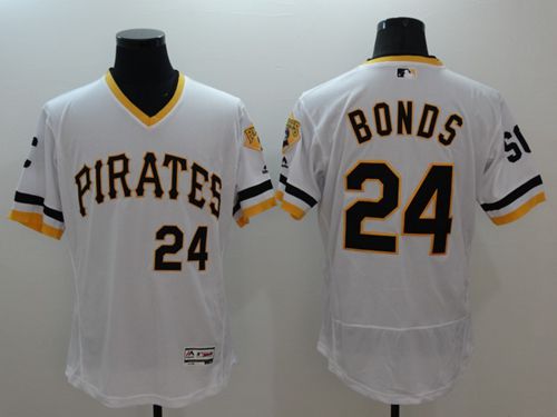Pirates #24 Barry Bonds White Flexbase Authentic Collection Cooperstown Stitched MLB Jersey Pirates #24 Barry Bonds White Flexbase Authentic Collection Cooperstown Stitched MLB Jersey