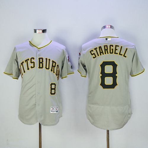 Pirates #8 Willie Stargell Grey Flexbase Authentic Collection Stitched MLB Jersey Pirates #8 Willie Stargell Grey Flexbase Authentic Collection Stitched MLB Jersey