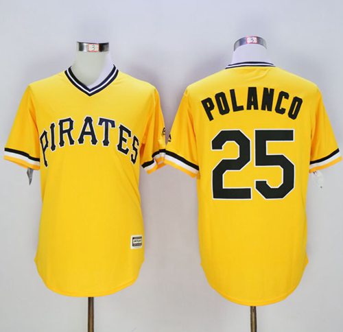 Pirates #25 Gregory Polanco Gold New Cool Base Stitched MLB Jersey Pirates #25 Gregory Polanco Gold New Cool Base Stitched MLB Jersey