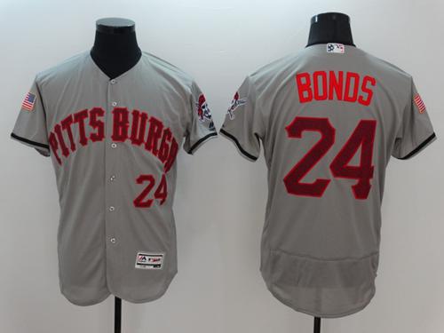 Pirates #24 Barry Bonds Grey Fashion Stars & Stripes Flexbase Authentic Stitched MLB Jersey Pirates #24 Barry Bonds Grey Fashion Stars & Stripes Flexbase Authentic Stitched MLB Jersey