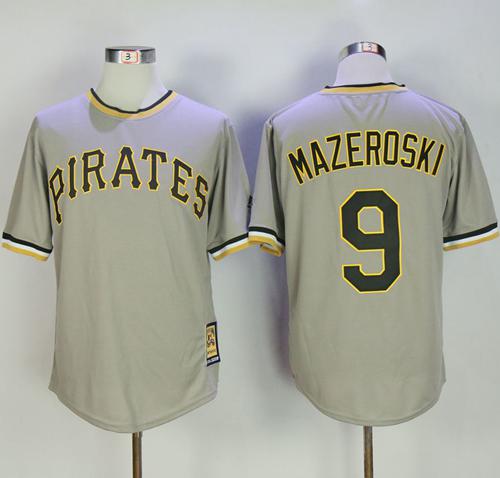 Mitchell And Ness Pirates #9 Bill Mazeroski Grey Throwback Stitched MLB Jersey Mitchell And Ness Pirates #9 Bill Mazeroski Grey Throwback Stitched MLB Jersey