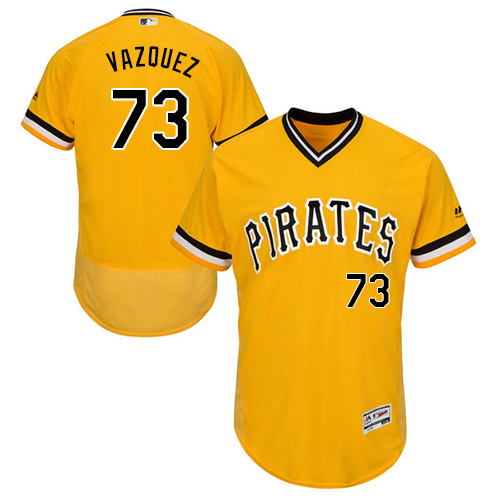 Pirates #73 Felipe Vazquez Gold Flexbase Authentic Collection Stitched MLB Jersey Pirates #73 Felipe Vazquez Gold Flexbase Authentic Collection Stitched MLB Jersey