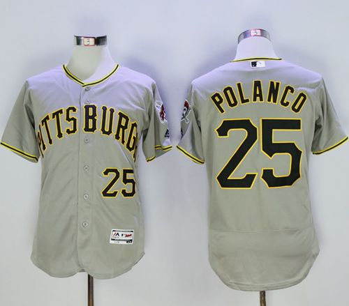 Pirates #25 Gregory Polanco Grey Flexbase Authentic Collection Stitched MLB Jersey Pirates #25 Gregory Polanco Grey Flexbase Authentic Collection Stitched MLB Jersey