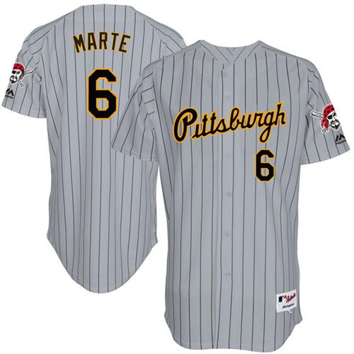 Pirates #6 Starling Marte Grey Strip 1997 Turn Back The Clock Stitched MLB Jersey Pirates #6 Starling Marte Grey Strip 1997 Turn Back The Clock Stitched MLB Jersey