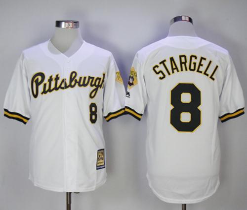Mitchell And Ness 1990-1997 Pirates #8 Willie Stargell White Throwback Stitched MLB Jersey Mitchell And Ness 1990-1997 Pirates #8 Willie Stargell White Throwback Stitched MLB Jersey